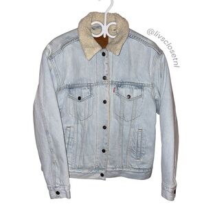 Levi's Denim Sherpa Trucker Jacket Size L